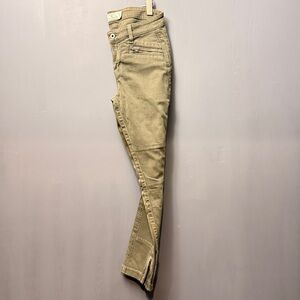 Lucky Brand Brooke Skinny Jeans Olive Wash Moto Zip Ankle Stretch Mid Rise 8